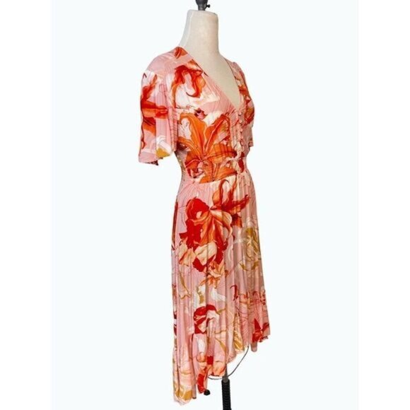 Abel the Label Flower Bomb High Low Dress Size Medium - Picture 3 of 7